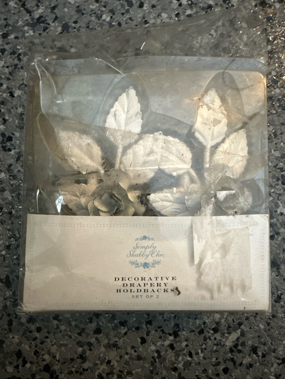 Simply Shabby Chic Decorative Drapery Holdback Curtain Tieback Metal Roses 2 Pk